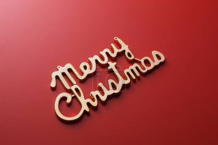 Téléchargez les photos : Joyeux texte de Noël sur fond rouge
. - en image libre de droit