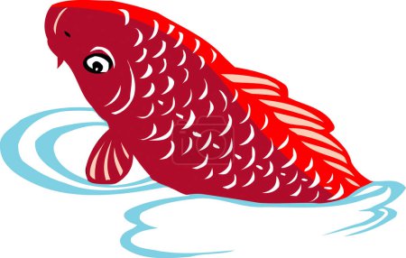 Photo for Stylized cartoon fish illustration on white - Royalty Free Image