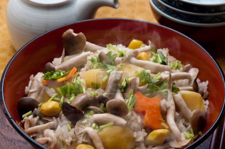 Téléchargez les photos : Nourriture chinoise. nouilles de riz, poulet, légumes, champignons et légumes - en image libre de droit