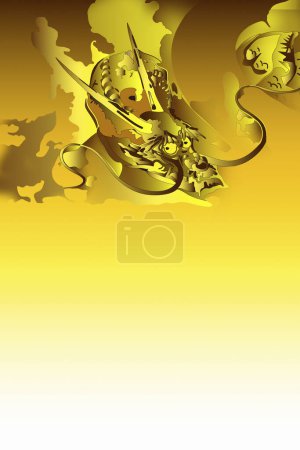 Photo for Cartoon dragon in Japanese style, asian cartoon character - Royalty Free Image
