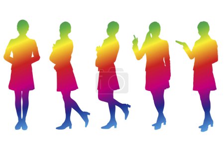Photo for Silhouettes of businesswomen isolated on white background - Royalty Free Image