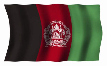 Foto de Bandera de Afganistán aislada sobre blanco - Imagen libre de derechos