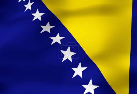 Foto de La bandera nacional de Bosnia y Herzegovina - Imagen libre de derechos