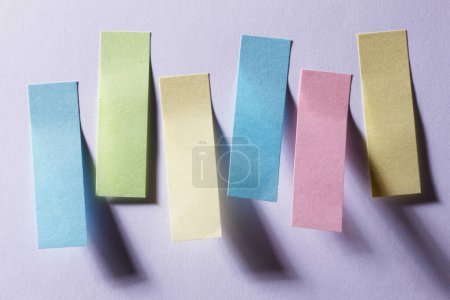Photo for Colorful sticky notes on background, close up - Royalty Free Image