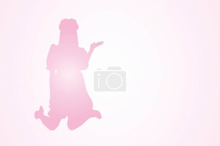 Photo for Silhouette of a woman on a pink background with a white background. - Royalty Free Image