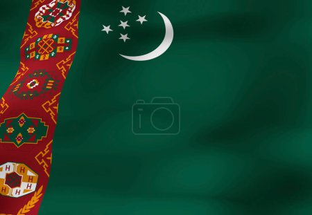 Téléchargez les photos : Le drapeau national du Turkménistan - en image libre de droit