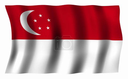 Téléchargez les photos : Le drapeau national de Singapour - en image libre de droit