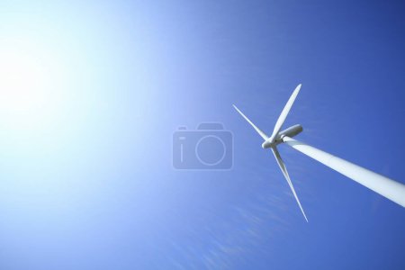 Photo for Wind turbine with blue sky background - Royalty Free Image