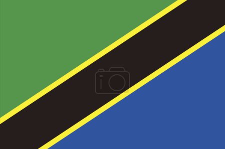 Foto de La bandera nacional de Tanzania - Imagen libre de derechos