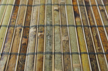 Photo for Bamboo mat background texture, close up - Royalty Free Image