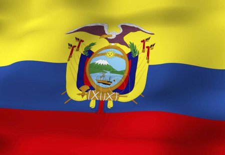 Foto de La Bandera Nacional de Ecuador - Imagen libre de derechos