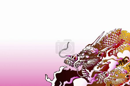 Photo for Japanese style dragons, asian cartoon characters - Royalty Free Image