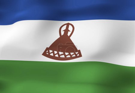Photo for The National Flag Of Lesotho - Royalty Free Image