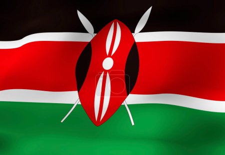 Foto de La bandera nacional de Kenia - Imagen libre de derechos