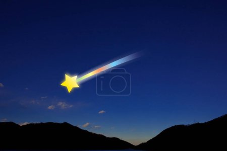 Téléchargez les photos : Étoile tombante dans le ciel - en image libre de droit