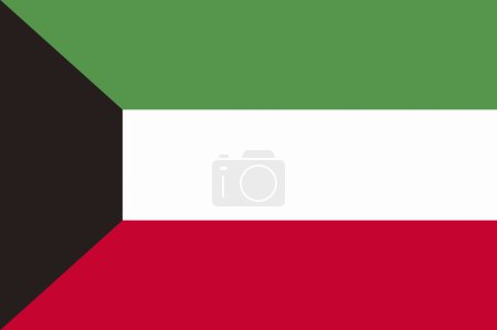 Foto de Ilustración de la bandera nacional de Kuwait - Imagen libre de derechos