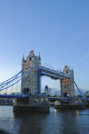 Tower Bridge, famous iconic symbol of London, crosses the River Thames, England, United Kingdom