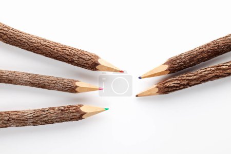 Photo for A group of pencils on background, close up - Royalty Free Image