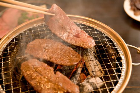 Photo for Japanese hot beef steak and hot hot barbecue - Royalty Free Image