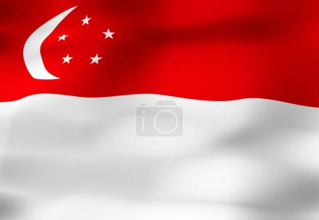 Téléchargez les photos : Le drapeau national de Singapour - en image libre de droit