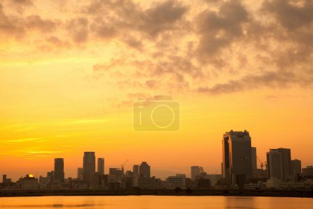 Photo for Buildings in Umeda district during sunset, Osaka, Japan - Royalty Free Image
