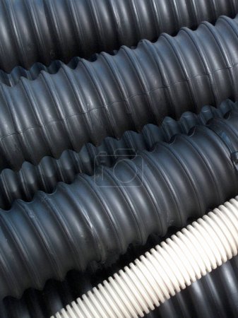 Photo for Close up of the industrial metal pipes on background - Royalty Free Image