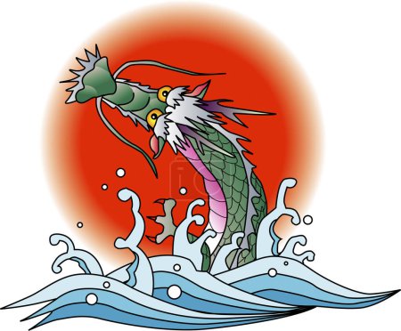 Téléchargez les photos : Dragon de style japonais, personnage de dessin animé asiatique - en image libre de droit
