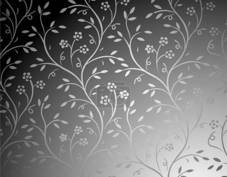 Téléchargez les photos : Motif de fleurs blanches sur fond gris - en image libre de droit