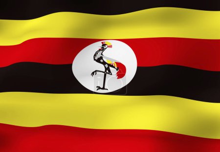 Foto de La bandera nacional de Uganda - Imagen libre de derechos