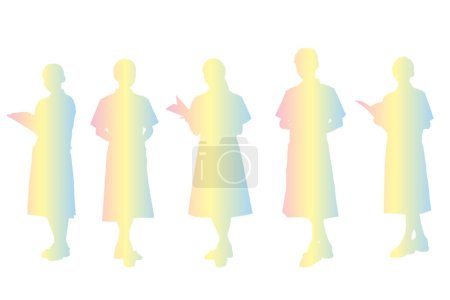 Photo for Silhouettes of businesswomen isolated on white background - Royalty Free Image