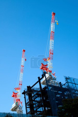 Photo for Construction cranes view , urban concept - Royalty Free Image