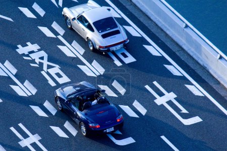 Photo for Traffic with cars on the highway in Japan - Royalty Free Image