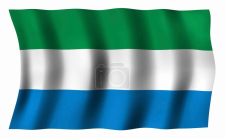 Foto de La Bandera Nacional de Sierra Leona - Imagen libre de derechos