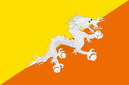 Foto de La bandera nacional de Bután - Imagen libre de derechos