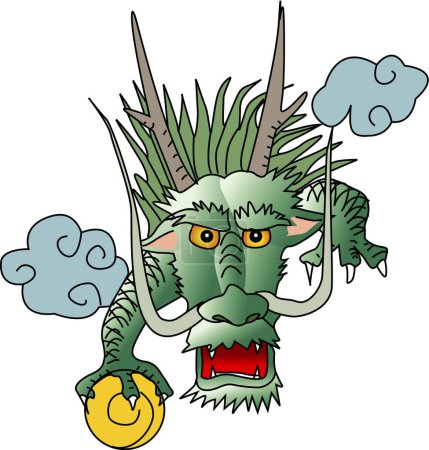 Photo for Japanese style dragon, asian cartoon character - Royalty Free Image