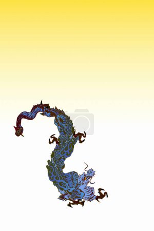 Photo for Cartoon dragon in Japanese style, asian cartoon character - Royalty Free Image