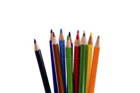 Photo for Colored pencils on isolated background, close up - Royalty Free Image