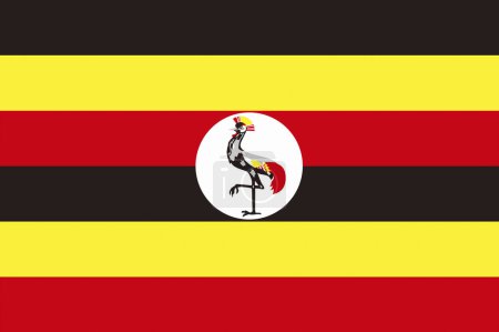 Foto de La bandera nacional de Uganda - Imagen libre de derechos