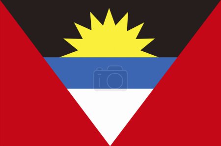 Foto de La bandera nacional de Antigua y Barbuda - Imagen libre de derechos