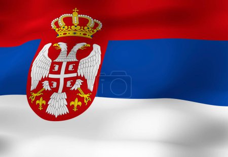 Foto de La bandera nacional de Serbia - Imagen libre de derechos