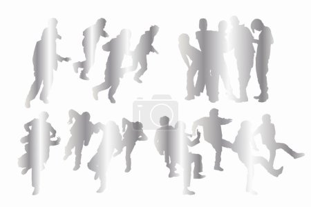Téléchargez les photos : Silhouettes de danseurs sur fond blanc - en image libre de droit