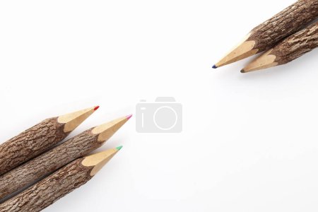 Photo for A group of pencils on a white surface - Royalty Free Image