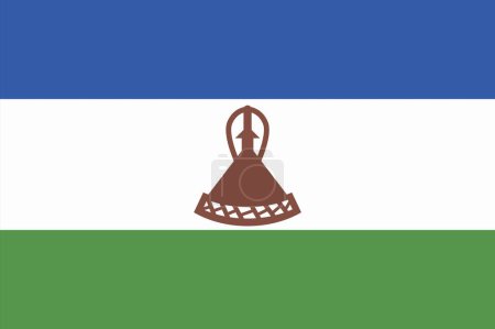 Foto de La bandera nacional de Lesotho - Imagen libre de derechos