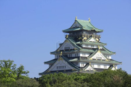 Main tower of Osaka castle in  Osaka 