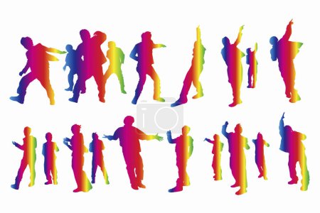 Photo for Silhouettes of dancing people on white background - Royalty Free Image