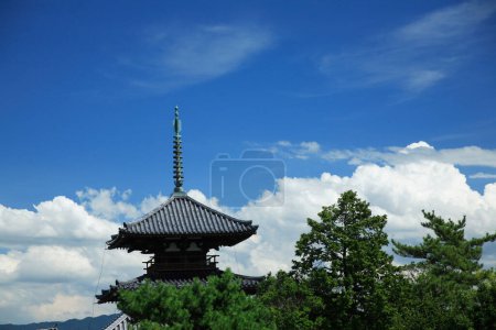 Téléchargez les photos : Vue du temple Horyu-ji, trésor national du Japon - en image libre de droit