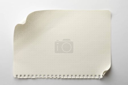 Foto de Papel de cuaderno en blanco sobre fondo blanco. espacio de copia para texto - Imagen libre de derechos