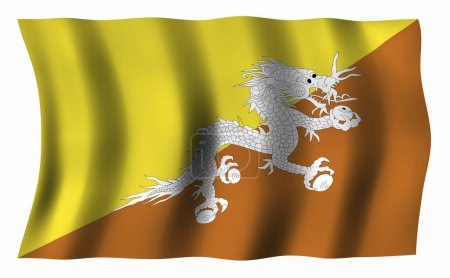 Téléchargez les photos : Le drapeau national du Bhoutan - en image libre de droit