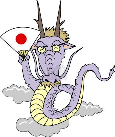 Téléchargez les photos : Dragon de style japonais, personnage de dessin animé asiatique - en image libre de droit
