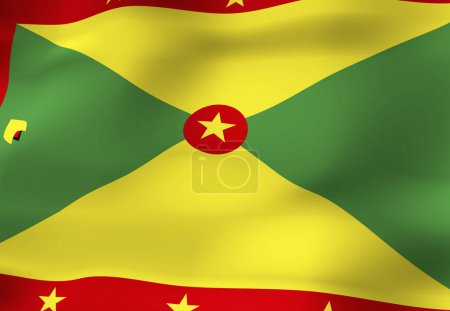 Die Nationalflagge von Grenada 